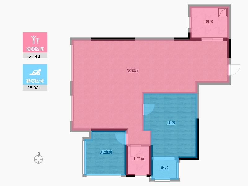 贵州省-贵阳市-万科观山甲第-87.58-户型库-动静分区