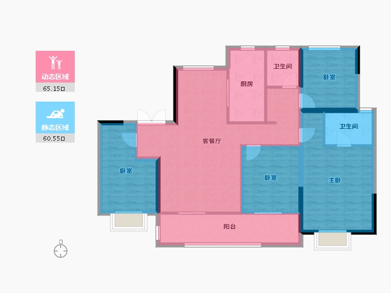 山东省-济南市-大华启宸-113.67-户型库-动静分区