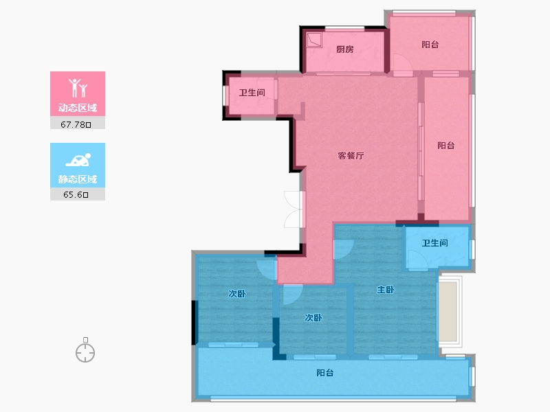 浙江省-金华市-万境观雲-120.00-户型库-动静分区