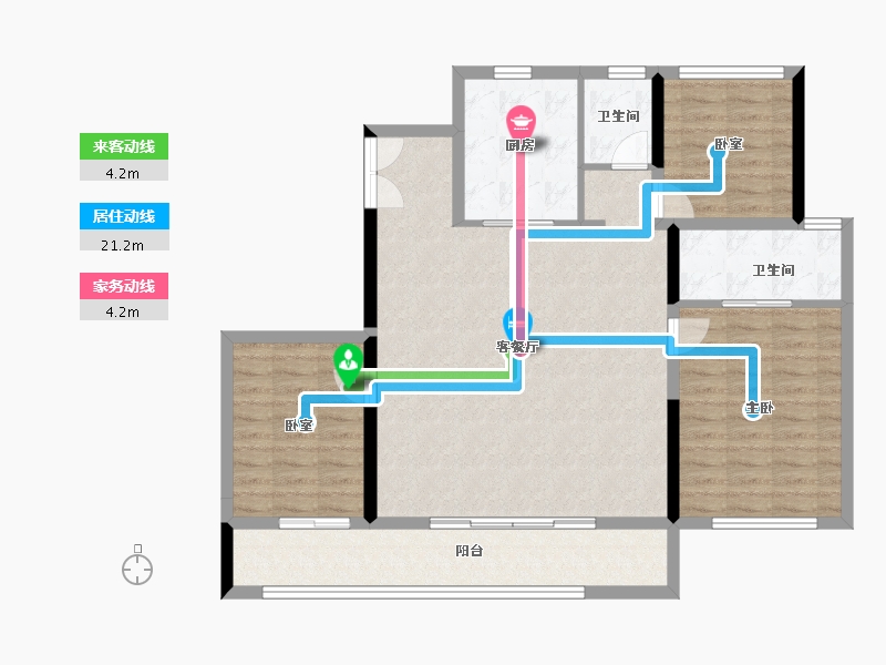 陕西省-西安市-雁南云境-106.60-户型库-动静线