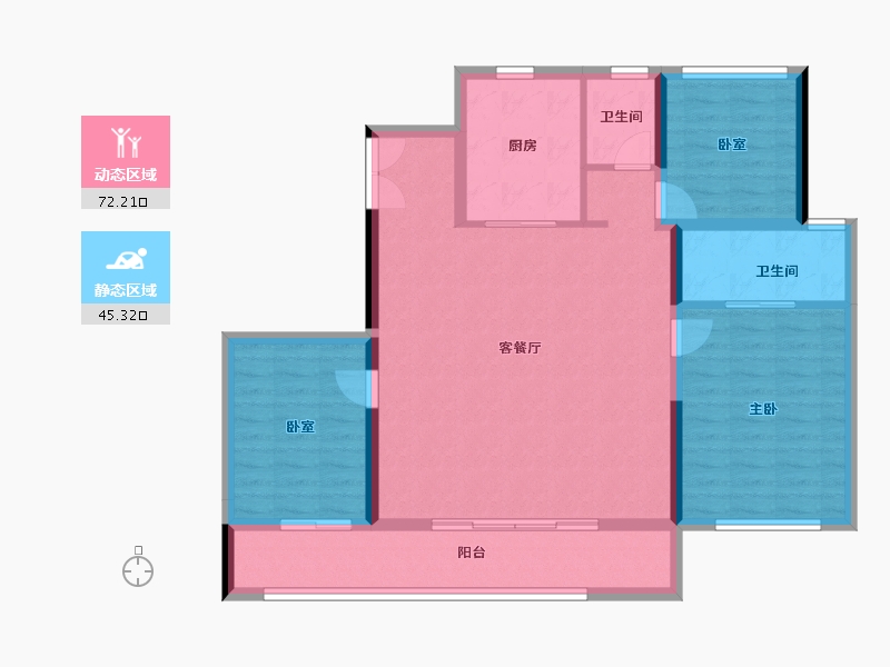 陕西省-西安市-雁南云境-106.60-户型库-动静分区