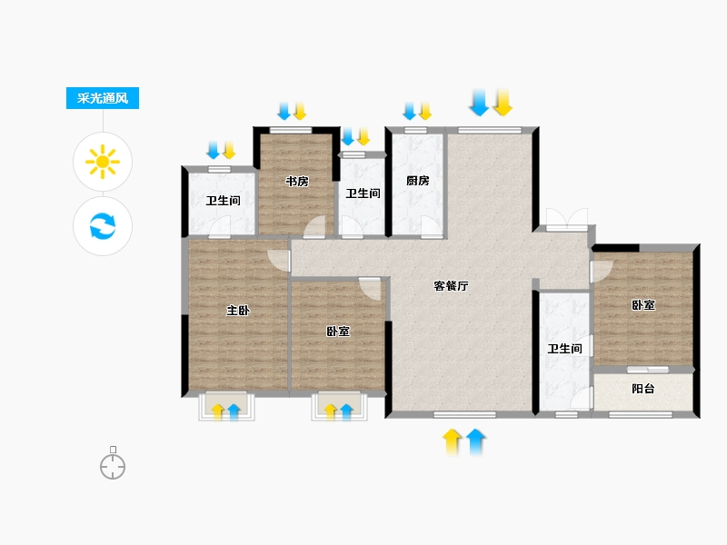 浙江省-嘉兴市-乾樾名邸-138.58-户型库-采光通风