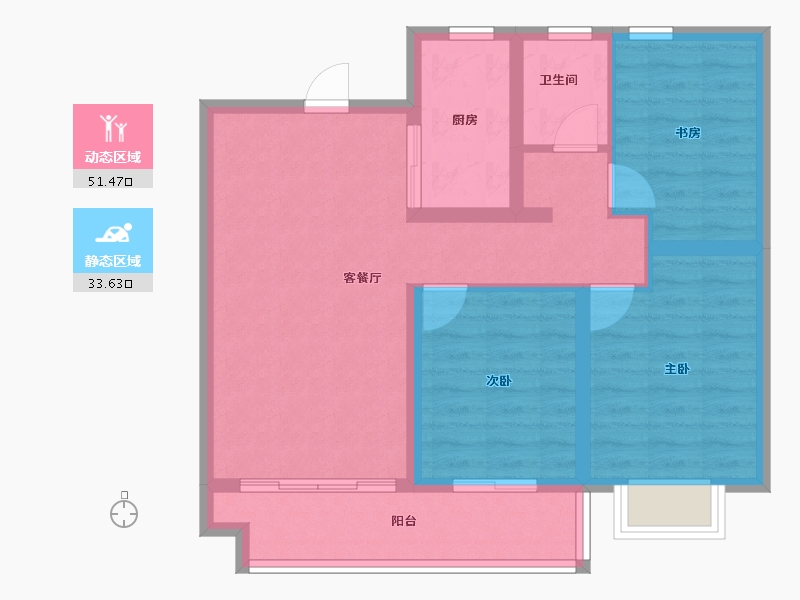 甘肃省-庆阳市-怡泽苑-75.77-户型库-动静分区