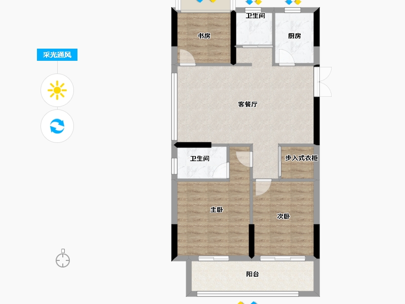 浙江省-绍兴市-钱门江南府-78.40-户型库-采光通风