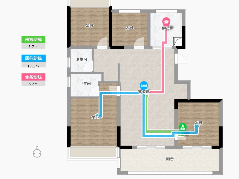 安徽省-宿州市-绿洲江山印-102.40-户型库-动静线