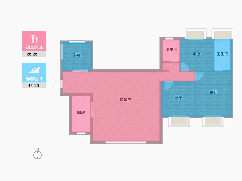 贵州省-贵阳市-中铁尚和锦城-102.36-户型库-动静分区