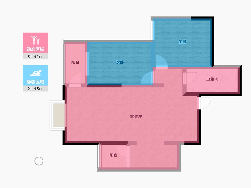 云南省-昆明市-佳品苑-69.80-户型库-动静分区