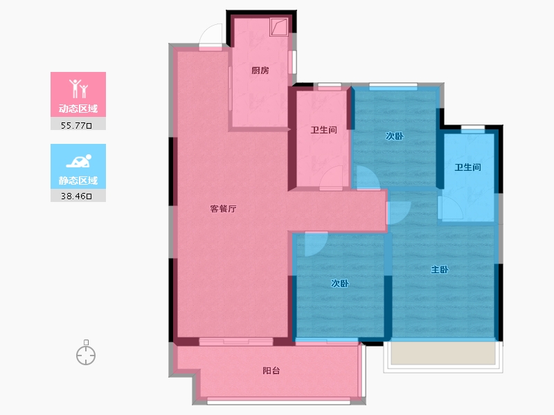 江苏省-盐城市-樾熹和颂-84.00-户型库-动静分区