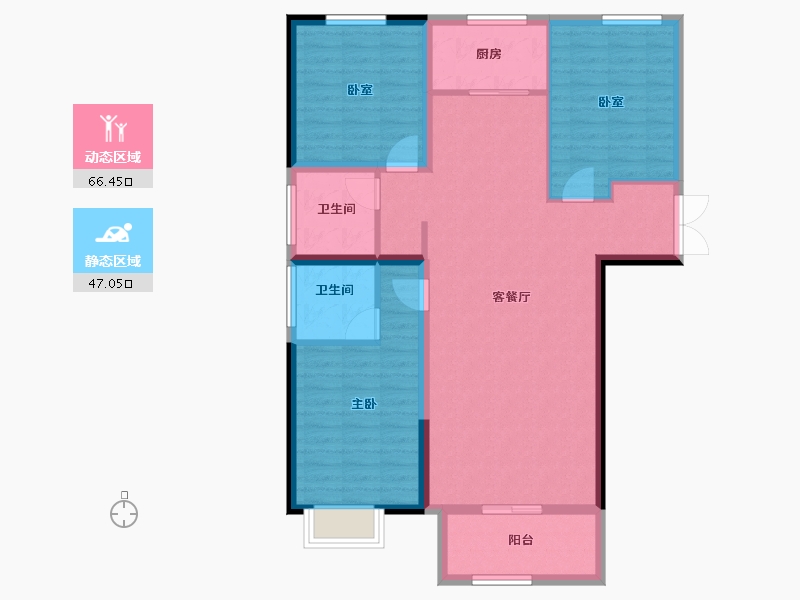 山西省-阳泉市-都市兰亭-102.60-户型库-动静分区