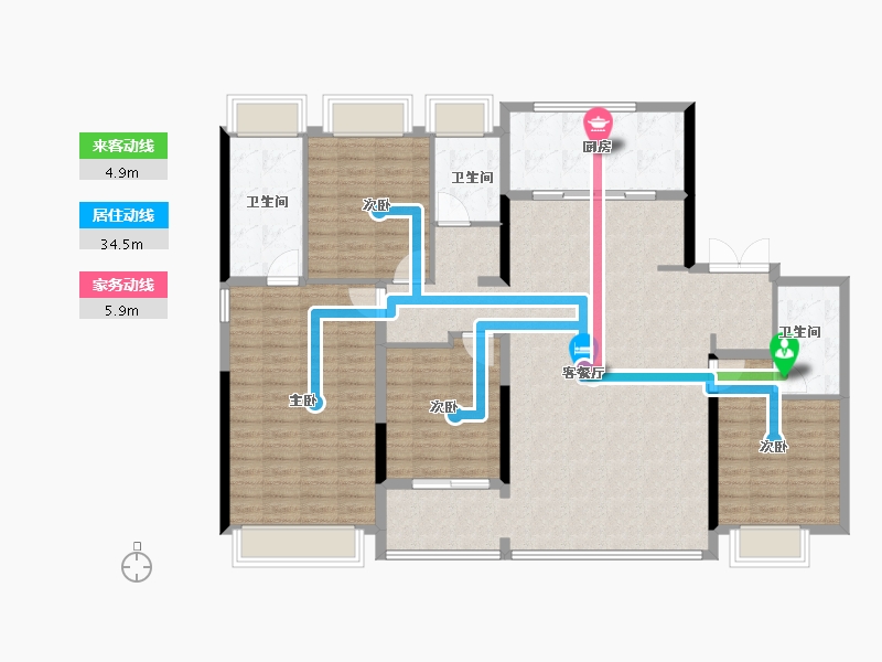 安徽省-合肥市-高速壹品-144.00-户型库-动静线