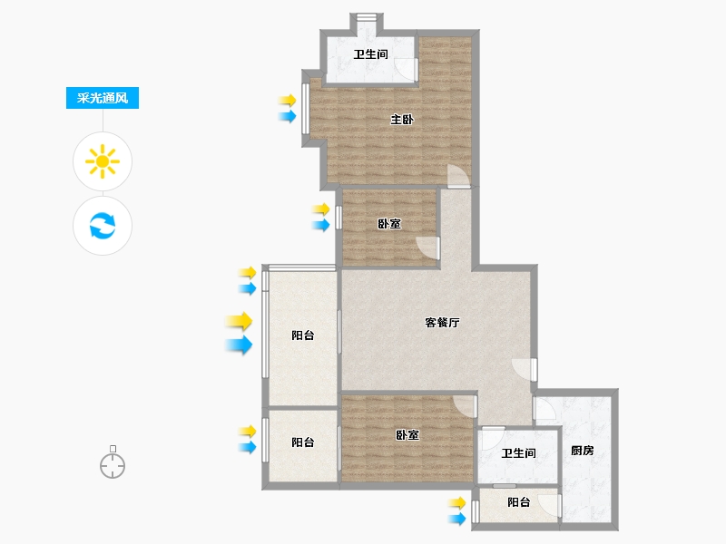 广东省-佛山市-佛山奥园-106.42-户型库-采光通风