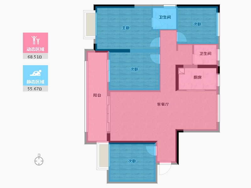 江西省-上饶市-越兴金州名城-111.46-户型库-动静分区