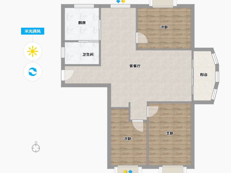 江西省-南昌市-巢蓝郡-118.00-户型库-采光通风