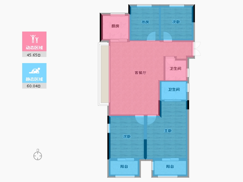 浙江省-湖州市-青荟里-94.91-户型库-动静分区