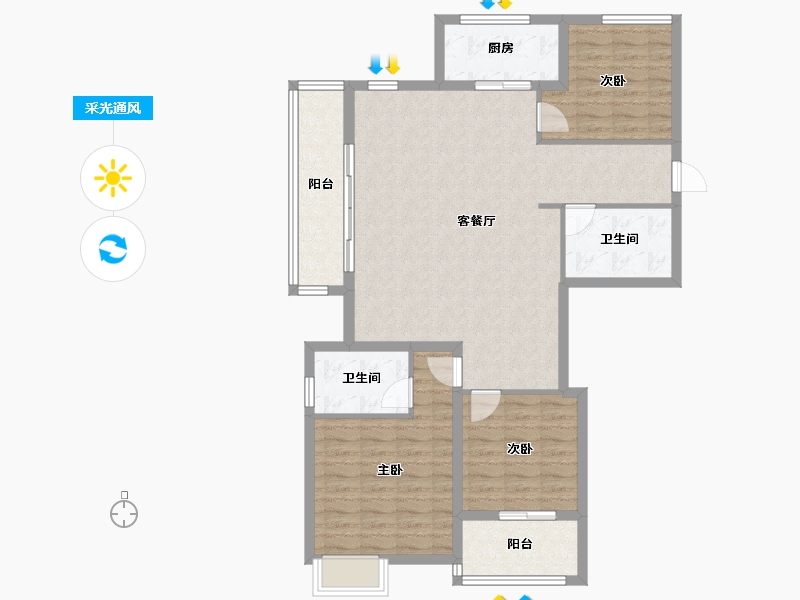 浙江省-金华市-东茂华府-126.00-户型库-采光通风