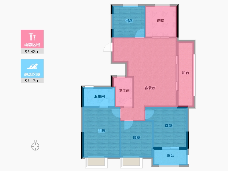 浙江省-杭州市-璞御栖湖府-98.11-户型库-动静分区