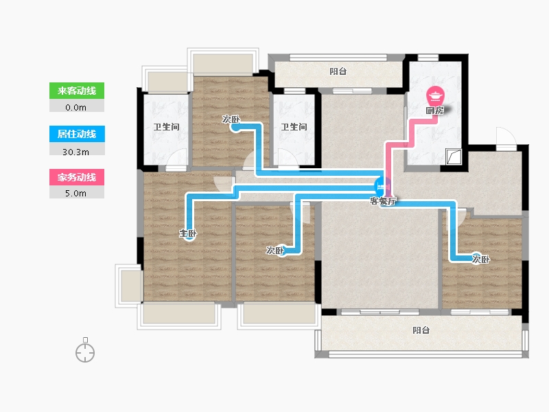 湖南省-长沙市-明昇望月府-128.56-户型库-动静线