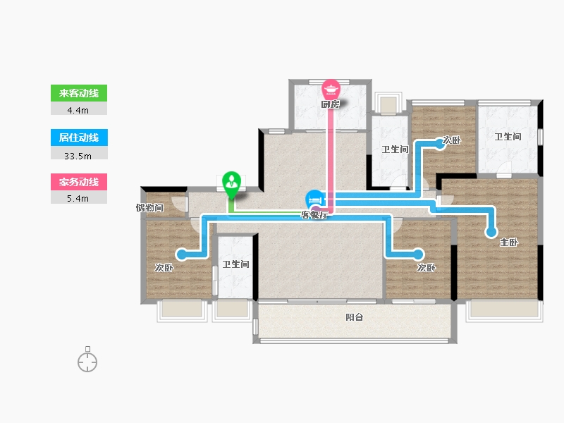 江苏省-南京市-首开桃园金茂府-148.00-户型库-动静线