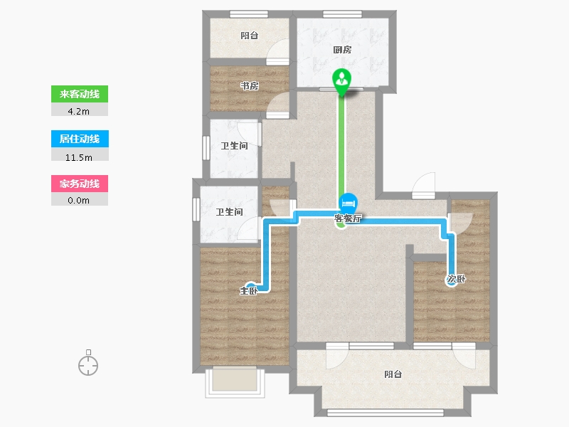 山东省-青岛市-中国铁建·峯悦湾-91.63-户型库-动静线