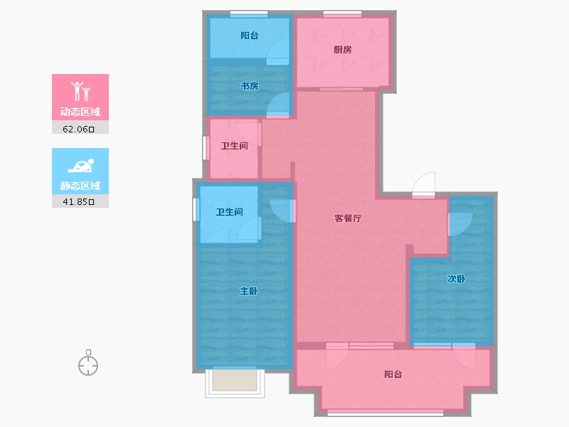 山东省-青岛市-中国铁建·峯悦湾-91.63-户型库-动静分区