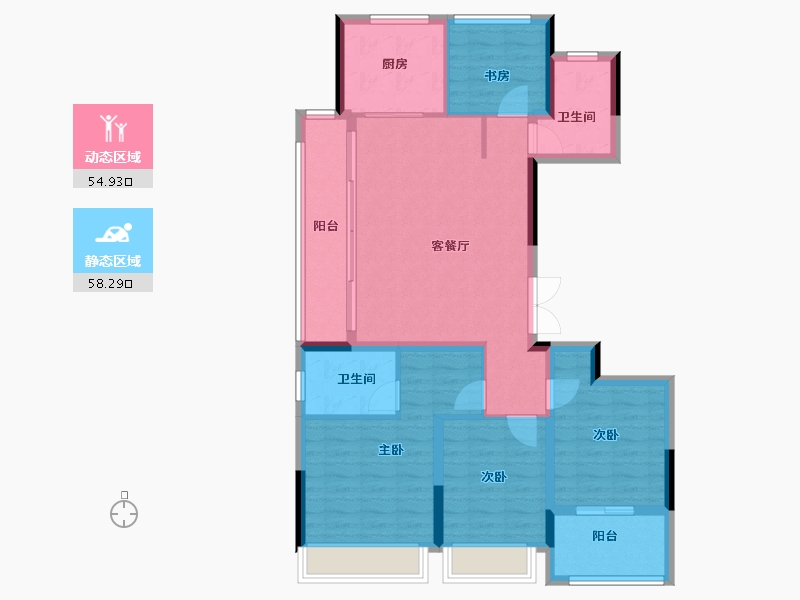 浙江省-绍兴市-钱门江南府-101.60-户型库-动静分区