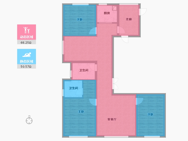 辽宁省-大连市-新星公馆-135.00-户型库-动静分区