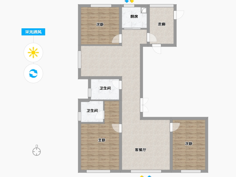 辽宁省-大连市-新星公馆-135.00-户型库-采光通风