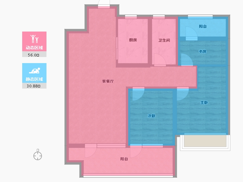 山东省-青岛市-中国铁建·峯悦湾-76.00-户型库-动静分区