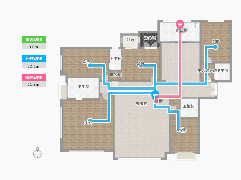 湖南省-长沙市-龙湖春江郦城滨江颂-253.60-户型库-动静线