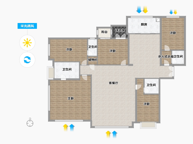 湖南省-长沙市-龙湖春江郦城滨江颂-253.60-户型库-采光通风