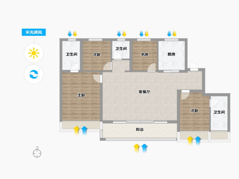 浙江省-温州市-苍南壹号-114.40-户型库-采光通风