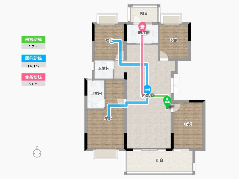 湖南省-长沙市-蓝光雍锦府-119.10-户型库-动静线