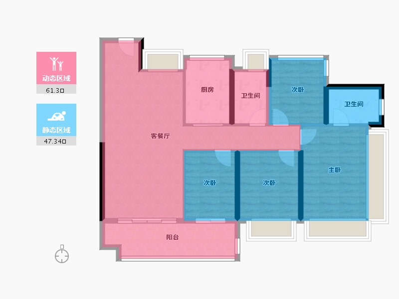 广东省-佛山市-保利湖映琅悦-97.50-户型库-动静分区