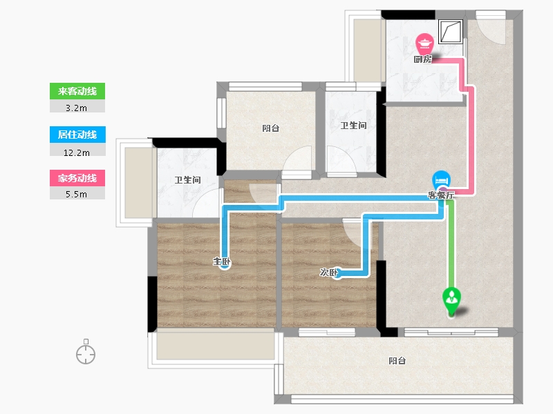 广东省-中山市-中兴智慧城懿禧府-70.39-户型库-动静线