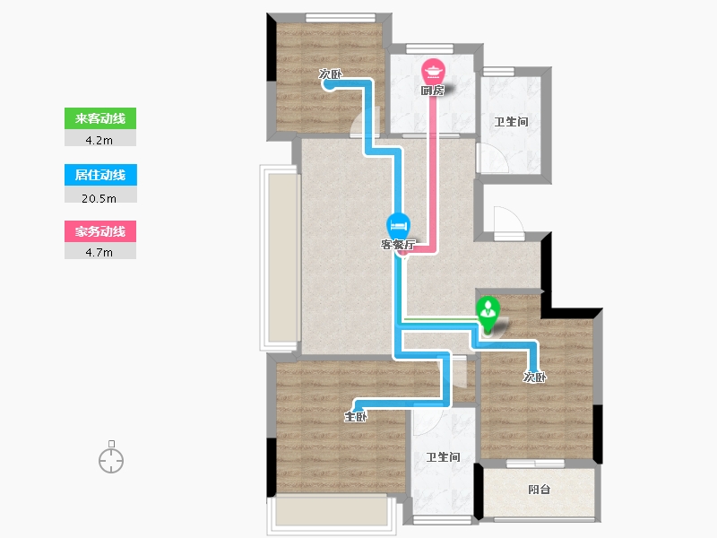 浙江省-杭州市-赞成学棠曼庐-78.26-户型库-动静线