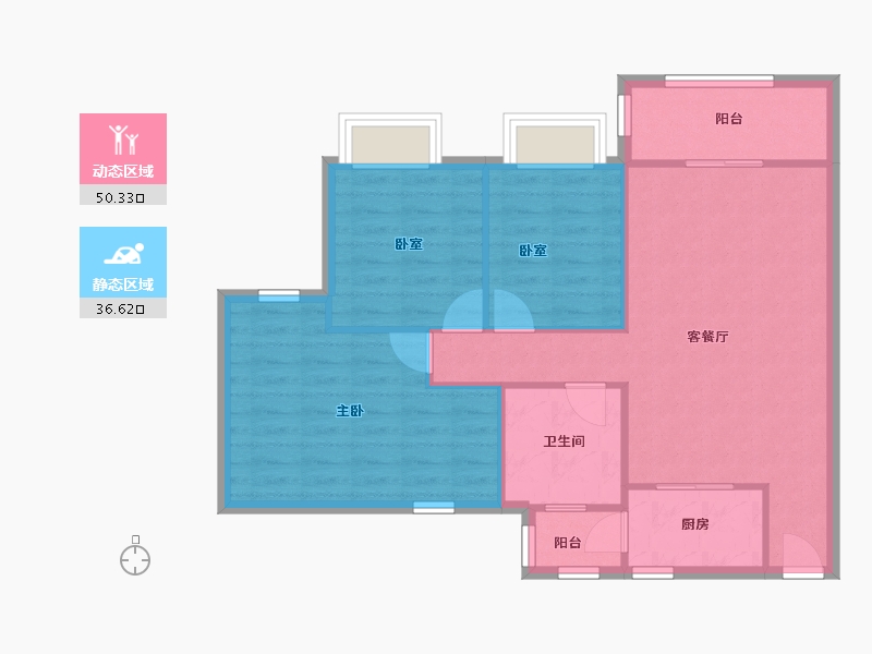 广东省-广州市-朗陶居-78.00-户型库-动静分区