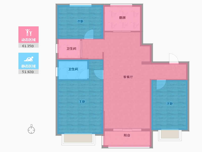 甘肃省-嘉峪关市-森林公园·壹号苑-102.58-户型库-动静分区