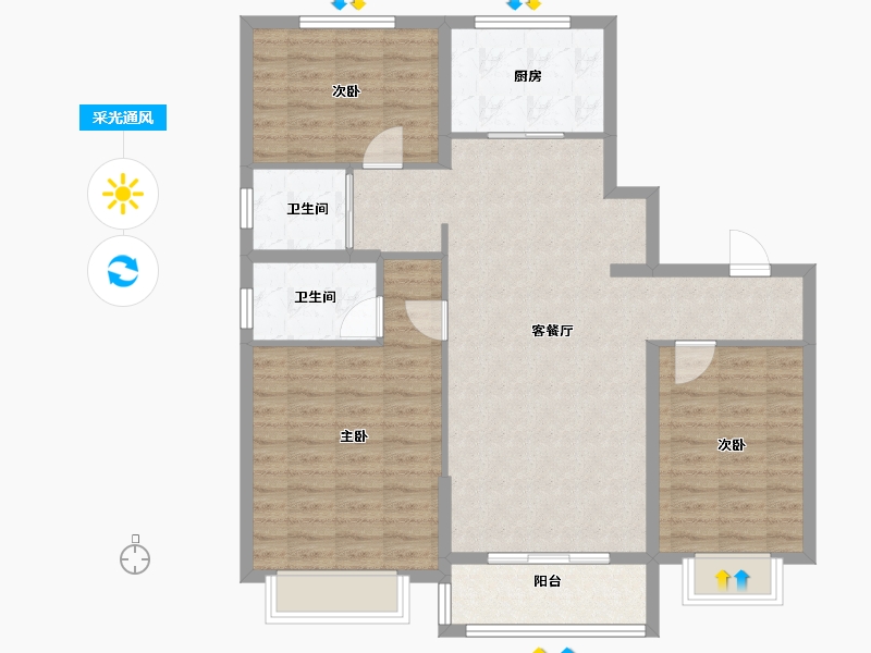 甘肃省-嘉峪关市-森林公园·壹号苑-102.58-户型库-采光通风