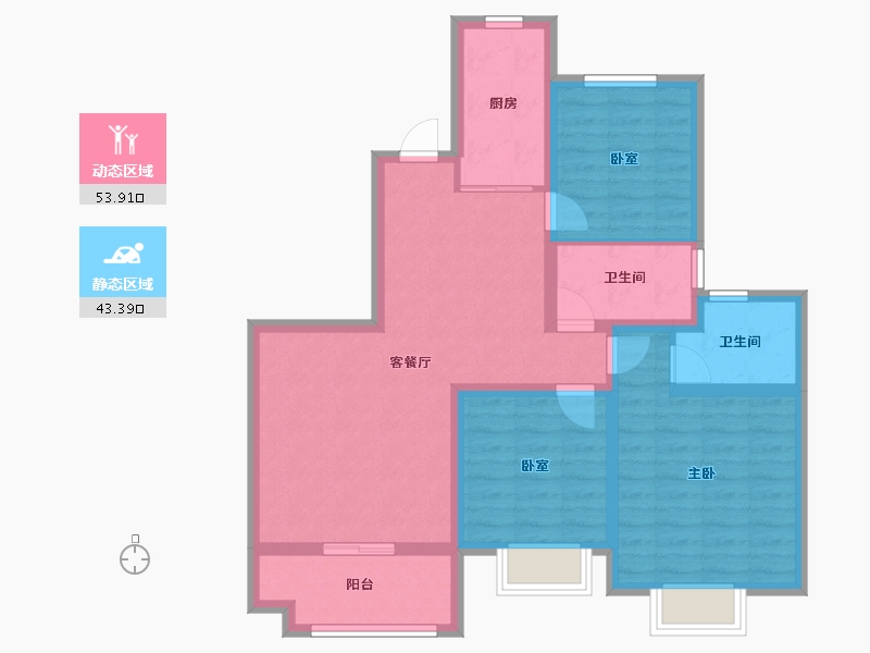 云南省-昆明市-昆明恒大阳光半岛-94.34-户型库-动静分区