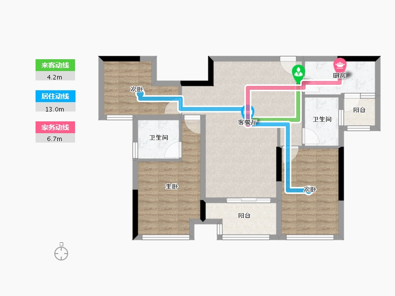 四川省-德阳市-保利国际城莱韵花园-84.10-户型库-动静线