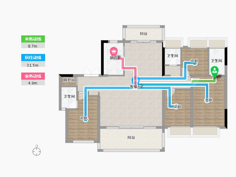 江西省-鹰潭市-江上云筑-135.99-户型库-动静线