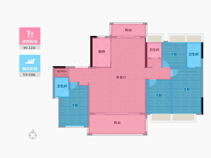 江西省-鹰潭市-江上云筑-135.99-户型库-动静分区