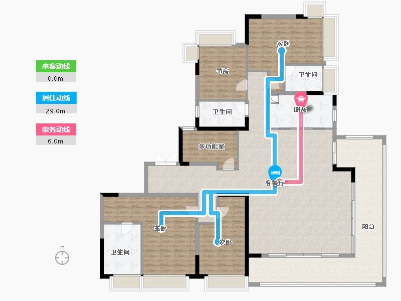 湖南省-长沙市-明昇望月府-206.40-户型库-动静线