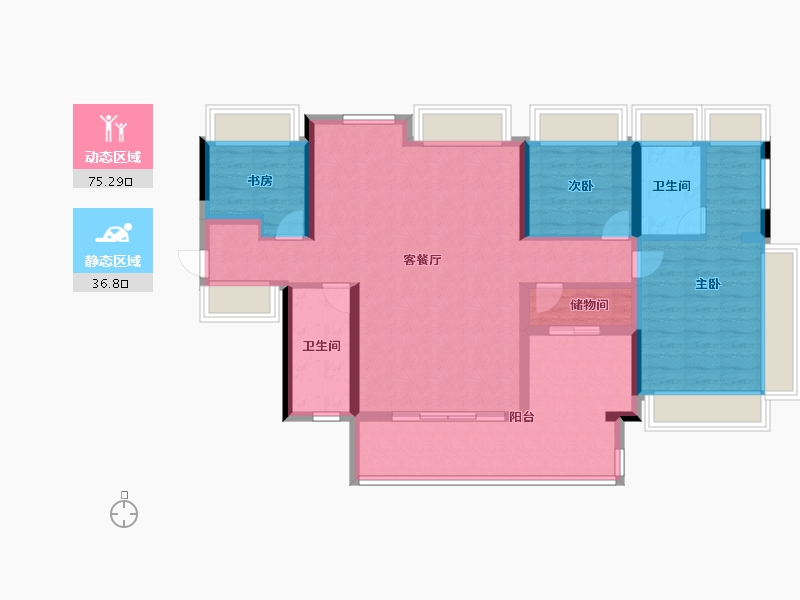 广东省-佛山市-龙湖佛山·御湖境-100.00-户型库-动静分区