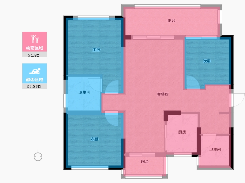 四川省-成都市-东湖金座-78.06-户型库-动静分区