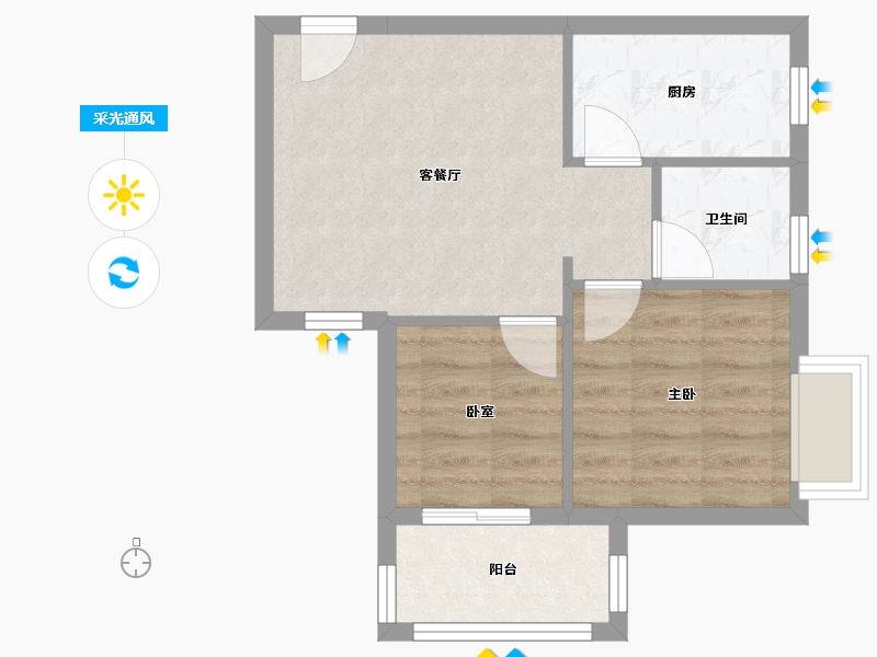 湖北省-黄冈市-西城国际花园-47.98-户型库-采光通风