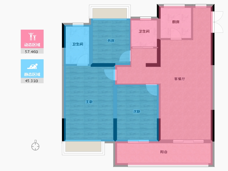 浙江省-绍兴市-钱门江南府-92.01-户型库-动静分区