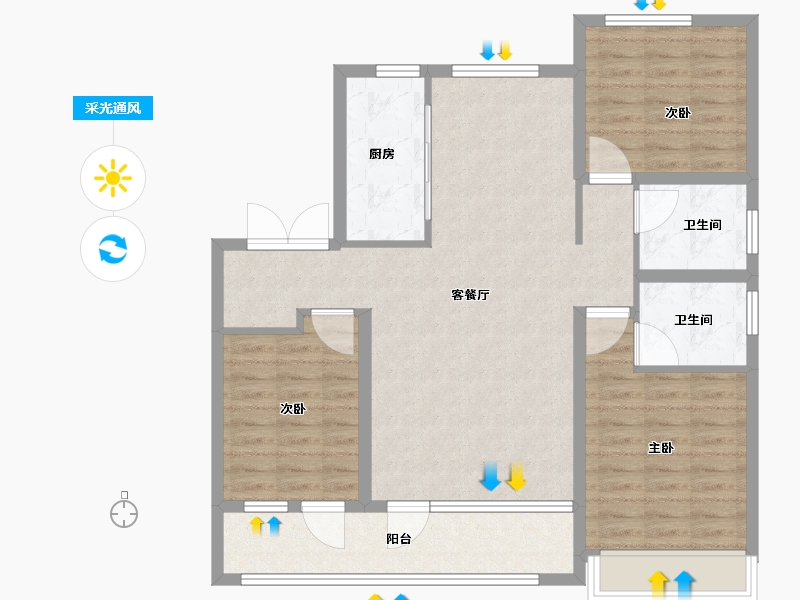 山东省-德州市-锦岸风华-100.01-户型库-采光通风