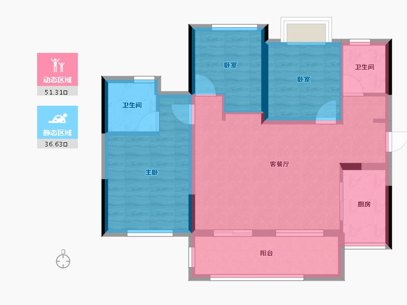 四川省-成都市-东湖金座-78.11-户型库-动静分区