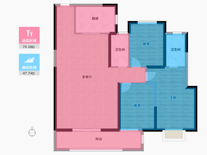 陕西省-西安市-高科·紫薇时光云境-112.02-户型库-动静分区